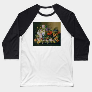 Still Life: Flowers and Fruit by Severin Roesen Baseball T-Shirt